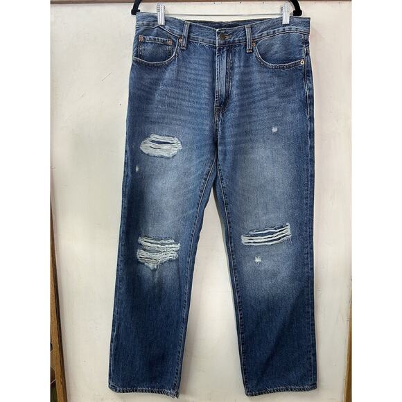 𝅺Aeropostale Mens Size 32/32 Tag 34X31 Distressed Relaxed Straight‎ Leg Jeans - Picture 1 of 15